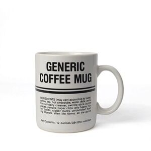 Vintage 1980s Hallmark Generic Coffee Mug White Black Novelty Funny Cup